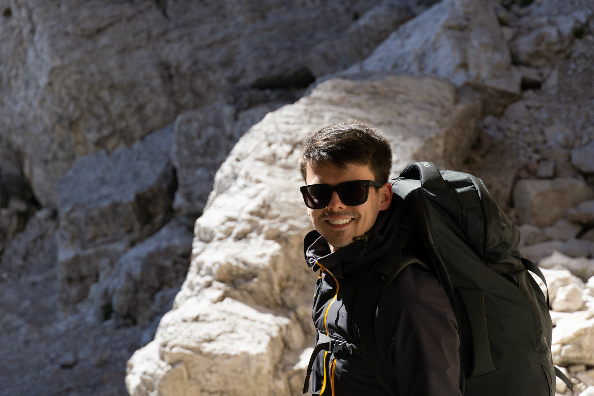 Hikers on mountain trail
