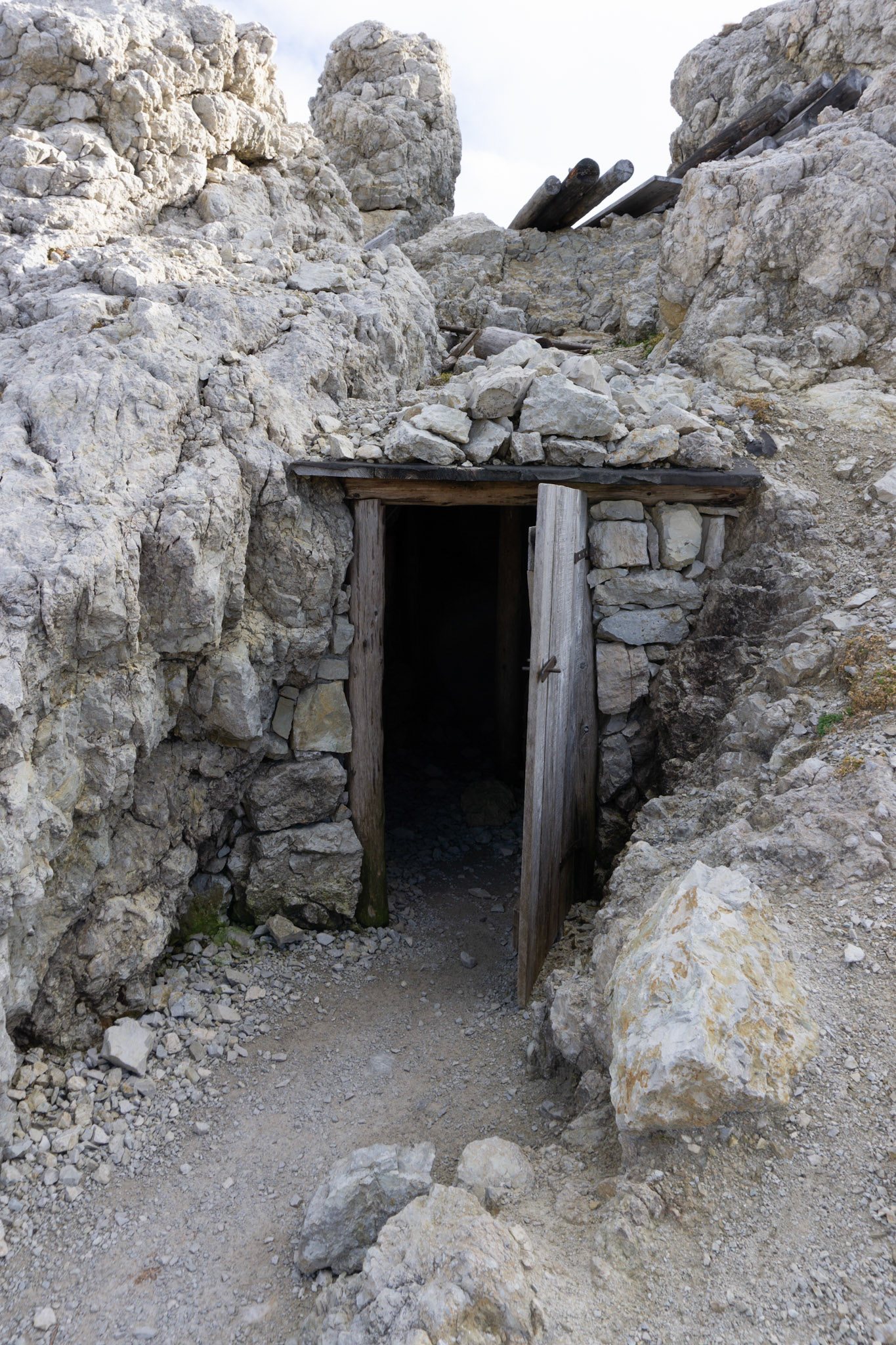 Mountain hut in alpine setting