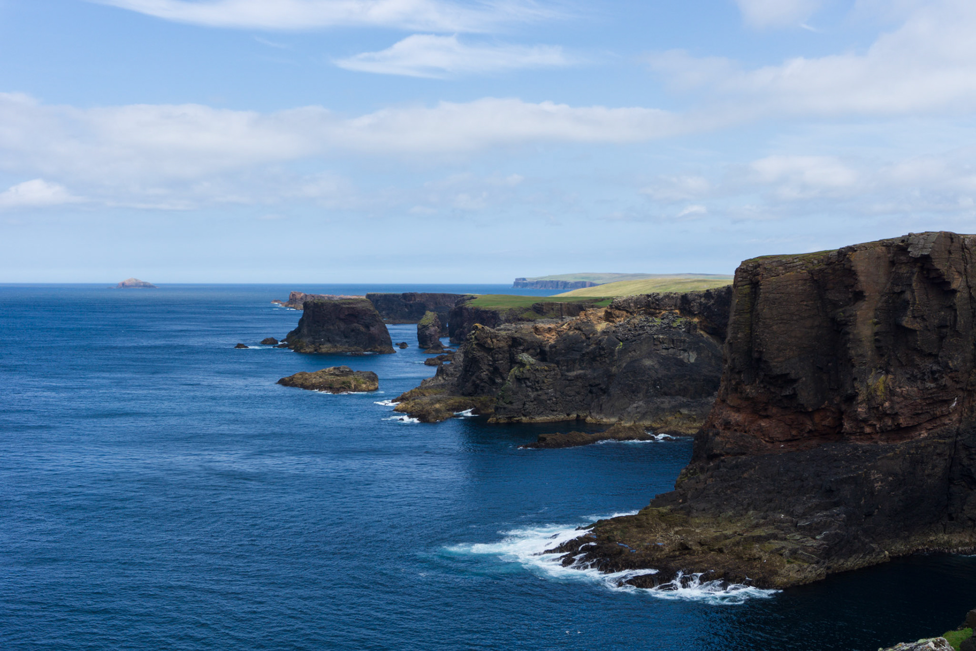 Rocky cliffs and sea stacks